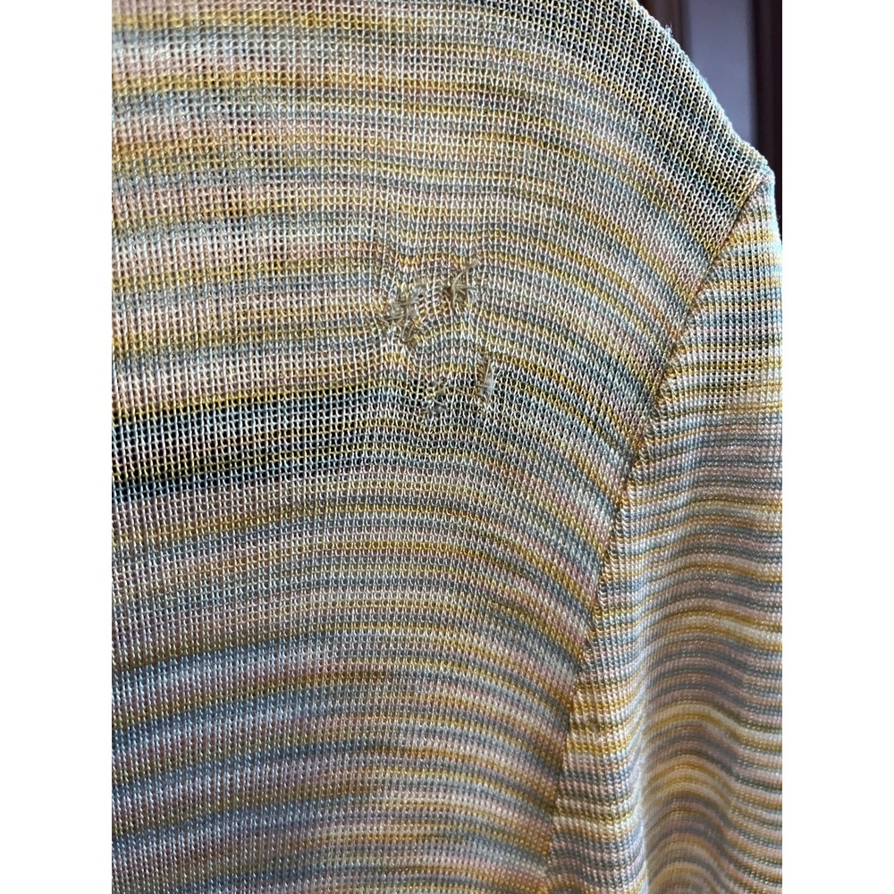 Vintage Missoni 100% Silk Knit 2 Piece Set Pants Top Orange Lilac Multi Italy - Picture 8 of 9